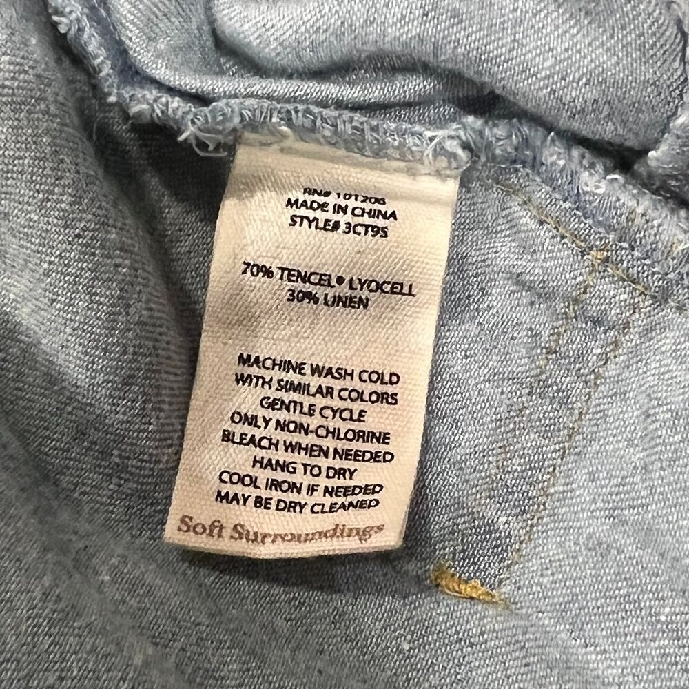 Soft Surrounding Denim Button Down Top, Pockets, … - image 6